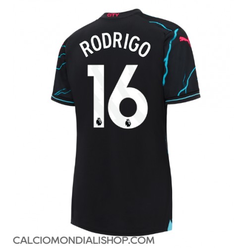 Maglie da calcio Manchester City Rodri Hernandez #16 Terza Maglia Femminile 2023-24 Manica Corta
